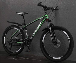 WJSW Mountain Bike WJSW City Road Bicycle Mountain Bike For Adults, Dual Disc Brakes Off-road Damping (Color : Dark green, Size : 30 speed)