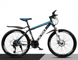 WJSW Mountain Bike WJSW Dual Suspension Mountain Bikes, 26 inch adult High Carbon Steel Variable Speed road Bicycle (Color : Black blue, Size : 24 speed)