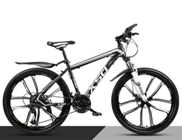 WJSW Mountain Bike WJSW Hardtail Mountain Bike, High-carbon Steel 26 Inch Dual Suspension Mountain Bicycle (Color : Black white, Size : 27 speed)
