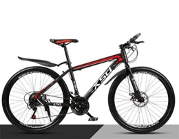 WJSW Mountain Bike WJSW Mens' Mountain Bike, 26 Inch MTB Dual Suspension Mountain City Road Bicycle (Color : Black red, Size : 27 speed)