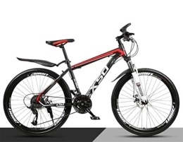 WJSW Mountain Bike WJSW Riding Damping Mountain Bike, Adult 26 Inch Off-road Variable Speed City Bicycle (Color : Black red, Size : 24 speed)