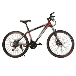 WPW Bike WPW 26 Inch Mountain Bike - Adults Mountain Trail Bike Aluminum Alloy Suspension Fork - 21 Speed ​​Gears Disc Brakes Bicycle (Color : Black red, Size : 26inch)
