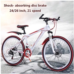 WSJYP Mountain Bike WSJYP 24 / 26 inch Mountain Bike Adult, Mountain Trail Bike Aluminum alloy Outroad Bicycles, Bicycle MTB ​​Gears Dual Disc Brakes Mountain Bicycle, 24in-B
