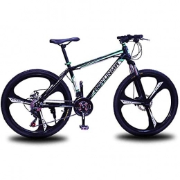 WXX Mountain Bike WXX 26-Inch 3-Spoke Men's Mountain Bike Steel Frame Fully Adjustable Front Fork Disc Brake Mountain Bike Suitable for Outing Tricolor Optional, Black Green 27