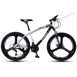 WXX Mountain Bike WXX 26 Inch High Carbon Steel Mountain Bike with Front Suspension Adjustable Seat Fat Tire Hard Tail Double Shock Absorber City Mountain Bike, black, 21 speed