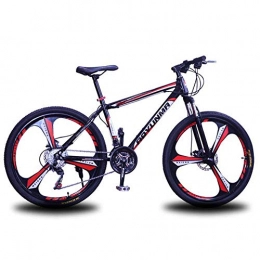 XER Bike XER Mens' Mountain Bike, 24 Speed Steel Frame 24 Inches 3-Spoke Wheels, Fully Adjustable Front Suspension Forks Bicycle Disc Brakes, Red, 27speed