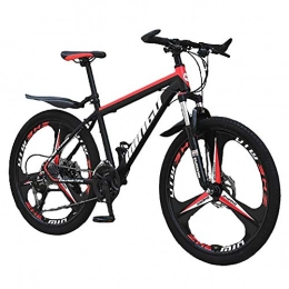 XHCP Bike XHCP 3-Spoke Mountain Bike 21 Speed 24 / 26 Inches Wheels Dual Disc Brake High-Carbon Steel MTB Bicycle Urban Track Bike (Red)