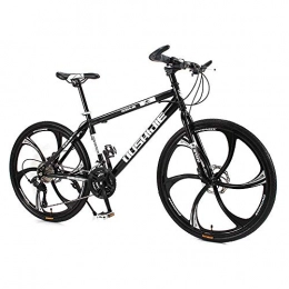 XHCP Bike XHCP Adult Mountain Bike, One-Wheel Carbon Steel Bike, 26-Inch Male And Female Shock-Absorbing Variable Speed Student Bikes, 21 / 24 / 27 / 30-Speed Couple Mountain Bicycle, MTB, Black, 30 speed