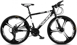 XinQing Bike XinQing-Bike 24 Inch Mountain Bikes, Dual Disc Brake Hardtail Mountain Bike, Mens Women High-carbon Steel All Terrain Alpine Bicycle (Color : 27 Speed, Size : Black 3 Spoke)