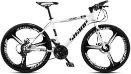 XinQing Bike XinQing-Bike 24 Inch Mountain Bikes, Dual Disc Brake Hardtail Mountain Bike, Mens Women High-carbon Steel All Terrain Alpine Bicycle (Color : 30 Speed, Size : White 3 Spoke)