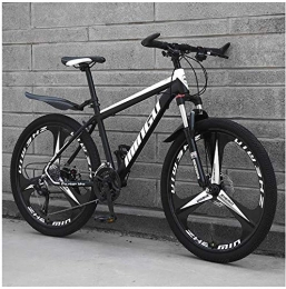 XinQing Bike XinQing-Bike 24 Inch Mountain Bikes, Mens Women Carbon Steel Bicycle, 30-Speed Drivetrain All Terrain Mountain Bike with Dual Disc Brake (Color : 27 Speed, Size : Black 3 Spoke)