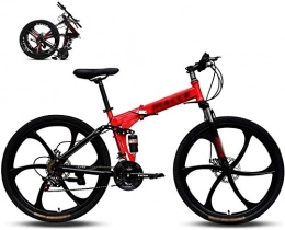 XinQing Bike XinQing-Bike 26 inch mountain bike, suitable from 160 to 185 cm, disc brake, 24 speed gears, fork suspension, Boys Bike & men's bicycle (Color : Red)
