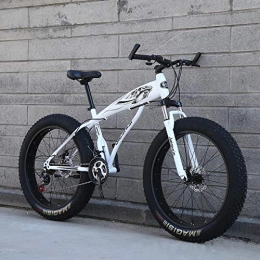 xmb Mountain Bike XMB White Adult 26 inch off-road bicycles, Dual disc brake men and women mountain bikes with full suspension, fat tires high carbon steel suspension youth men and women mountain bikes (24-speed)