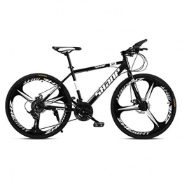 XNEQ Bike XNEQ 24 / 27 / 30 Inch Adult Mountain Bike, Double Disc Brake, One Wheel, Male And Female Student Speed Bicycle, Black, 30