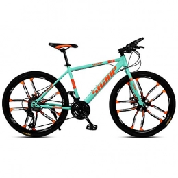 XNEQ Bike XNEQ 24 / 27 / 30Inch, Integrated Ten-Cutter Wheel Adult Mountain Bike Bicycle, Front And Rear Double Disc Brakes, Male And Female Variable Speed Bicycles, Green, 30