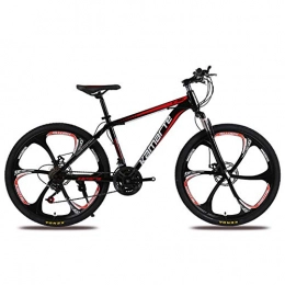 XNEQ 26-Inch-21/24 / 27-Speed Mountain Bike, Double-Disc Brake Student Variable Speed Bicycle, 6-Wheel Integrated Wheel, Wear-Resistant,Black,27Speed