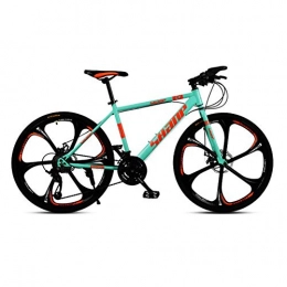 XNEQ Mountain Bike XNEQ Integrated Six-Cutter Wheel Adult Mountain Bike Bicycle, 24 / 27 / 30 Inch, Front And Rear Double Disc Brakes, Male And Female Variable Speed Bicycles, Green, 27