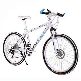 XUELIAIKEE Bike XUELIAIKEE Mountain Bike For Adult, 26-inch Wheels Mountain Trail Bike, 10-spoke Gears Carbon Steel Full Suspension Frame Bicycles With Dual Disc Brakes-White 26 Inch 21-speed