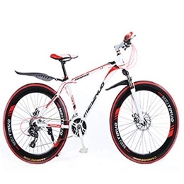 XXXSUNNY Bike XXXSUNNY Men's bicycle, 26-inch ultra-light high-carbon steel frame, double-disc brake hard-tail mountain bike, 21 / 24 / 27 multi-speed bicycle, 21 / white~red, Alloy