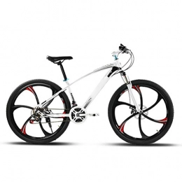 XYZLEO Mountain Bike XYZLEO Mountain Bike 26 Inches X 17 Inches Mountain Bikes 21 Speed Adjustable Stable Double Disc Brake Full Suspension Mountain Bikes High-Carbon Steel Damping Comfortable MTB, White