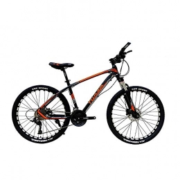 YALIXI Mountain bike, adult mountain bike, 26" wheel aluminum alloy oil brake, non-slip foot pedal, adult outdoor riding orange black bicycle 27 speed