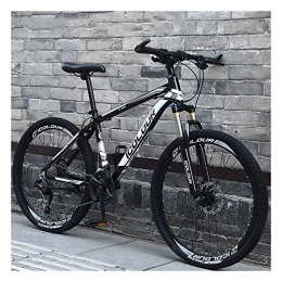 YCHBOS Mountain Bike YCHBOS Lightweight Mountain Bike 26 Inch, 30 Speed Mountain Bicycle with Front Fork Suspension, Adult Mountain Bike with Frosted Handlebar, Dual Disc BrakesBlack white
