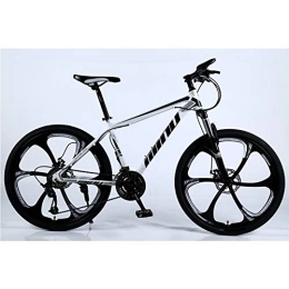 YGTMV Bike YGTMV 26 Inch Adult Mountain Bike, High Carbon Steel Shock Absorption 21 / 24 / 27 / 30 Speeds Disc Brakes Fat Bike 6 Knife Adult Outdoor Student Bicycle, Black, 24 speed