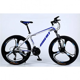 YGTMV Mountain Bike,26 Inch Adult High Carbon Steel Shock Absorption 21/24/27/30 Speeds Disc Brakes Fat Bike 6 Knife Adult Outdoor Student Bicycle,Blue,30 speed
