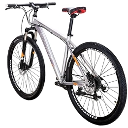 EUROBIKE  YH-X9 Mountain Bike for Mens, 29 Inch Aluminum Frame Mountain bikes, 21 Speed, Dual Disc Brakes, Front Suspension, 29er Mens Bicycle Adults (MULTI-SPOKE SIL)