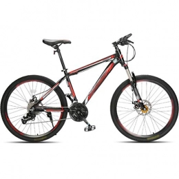 YHRJ Bike YHRJ Mountain Bike Adults Riding Bicycles Outdoors, Off-road MTB Camping Trip, 26 Inch / 30 Spd, Dual Mechanical Disc Brakes, Lockable Front Fork (Color : Black red-30spd, Size : 26inch)