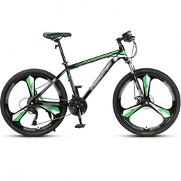 YHRJ Mountain Bike YHRJ Road Bike Men's And Women's Cross-country Mountain Bikes, Adult Outdoor Camping Bikes, 24 Spd / 24 Inch, MTB High Carbon Steel Frame, Dual Disc Brakes (Color : Black green-24spd, Size : 24inch wheel)