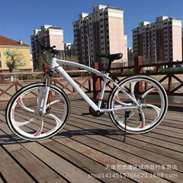 Yiwu Mountain Bike Bicycle 26 Inch One Wheel Double Disc Brake Mountain Bike (Colore : Six blade white cycl, Dimensioni : 26 inch x17 inch)