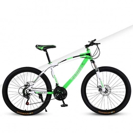YJTGZ Mountain Bike YJTGZ Bike, Mountain Bike Men'S And Women'S Road Bikes Summer Travel Outdoor Bicycle Student Bicycle Double Shock Disc Brake Speed Adjustable Bicycle High Carbon Steel Frame Size : 24Inch(green)