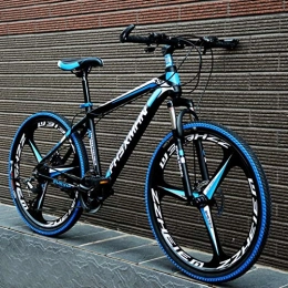 YKMY Mountain Bike YKMY 26-inch road mountain bike bicycle adult male and female bicycles, variable speed off-road men and women bicycles-Three knives one wheel black blue_21 speed-24 inches