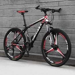 Yoshiyami Bicycle, Shift Bicycle Bicycle, Adolescent Gift, Road Racing-[Top] Three Knives - Black Red_21 Speed (Default 26 Inch)，Mountain Bike