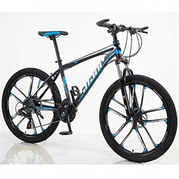 QHG Bike Youth / Adult 27-speed 26 Inch 10 Cutter Wheel One-wheel Multifunctional Mountain Bike, Front Suspension Of Mountain Cross-country Bike, Multiple Colors, Anti-slip Resin Pedals, High-carbon Steel Frame,