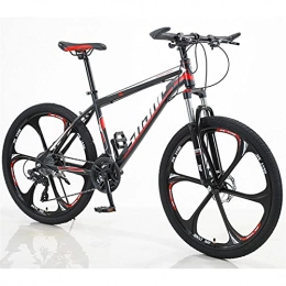 QHG Bike Youth / Adult 27-speed 26 Inch 6 Cutter Wheel One-wheel Multifunctional Mountain Bike, Front Suspension Of Mountain Cross-country Bike, Multiple Colors, Anti-slip Resin Pedals, High-carbon Steel Frame, f
