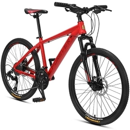 YUEGOO Mountain Bike with Lightweight Aluminum Frame, Mens Mountain Bike with Disc Brake,Mountain Bicycle with Suspension Fork, Hardtail Mountain Bikes/Red/26Inch 27Speed
