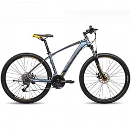 YXFYXF Mountain Bike YXFYXF Dual Suspension Lightweight Aluminum Alloy Mountain Bike, Bicycle, 27-speed MTB With 27.5-inch Wheels, Double Dis. (Color : Gray+yellow, Size : 27.5 inches)