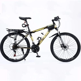 YXGLL Mountain Bike YXGLL 24 27 Speed Bicycle Frame Full Suspension Mountain Bike, 26 Inch Double Shock Absorption Bicycle Mechanical Disc Brakes Frame (yellow 24 speed)