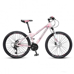 YZJL Mountain Bike YZJL Bike Adult Mountain Bike 30 Speed 26 Inches MTB Bicycle Suspension Fork With Aluminum Frame Dual Disk Brake Full Suspension Mountain Trail Bike Pink