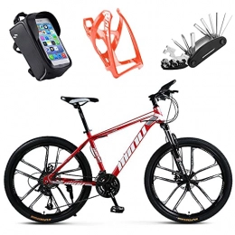 Z&HA Bike Z&HA 26-Inch 21-Speed Mountain Bike, High-Carbon Steel Mountain Bike, with Bicycle Accessories, Dual Disc Brakes, Suitable for Adults And Cycling Enthusiasts, red, 40 spokes