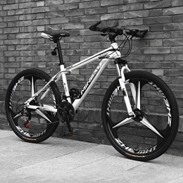 zcyg Bike zcyg 24 / 26 Inch 21 Speed Mountain Bike High Carbon Steel, MTB Bicycle For Adult, Double Disc Brake Outroad Mountain Bicycle For Men Women(Size:26inch, Color:White+Black)