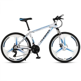 zcyg Bike zcyg 24 / 26 Inch Mountain Bike, 21 Speed Bicycle With Full Suspension, MTB Cycling Road Racing With Anti-Slip Double Disc Brake For Men Women(Size:24inch-A, Color:White+Blue)