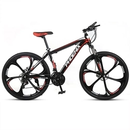 zcyg Bike zcyg 24 / 26 Inch Mountain Bike, 21 Speed Bicycle With Full Suspension, MTB Cycling Road Racing With Anti-Slip Double Disc Brake For Men Women(Size:24inch-B, Color:Black+Red)