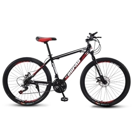 zcyg Mountain Bike zcyg 24 / 26 Inch Mountain Bike 21 Speed MTB Bicycle With Suspension Fork, Dual-Disc Brake For Men Womens Bikes(Size:24inch, Color:Black+Red)