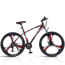 zcyg Mountain Bike zcyg 26 Inch 27 Speed Mountain Bike High Carbon Steel, Full Suspension MTB Bicycle For Adult, Double Disc Brake Outroad Mountain Bicycle For Men Women(Color:Black+Red)