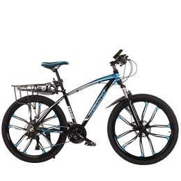 zcyg Mountain Bike zcyg 26 Inch Mountain Bike 21 Speed MTB Bicycle, Dual-Disc Brake For Men Womens Bikes(Size:Ten-knife wheel, Color:Black+Blue)