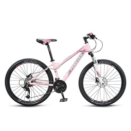 zcyg Mountain Bike zcyg 26 Inch Mountain Bike 27 Speeds, Lock-Out Suspension Fork, Aluminum Frame For Men Women Mens MTB Bicycle Adlut Bike(Color:Pink)
