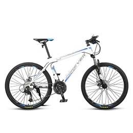 zcyg Mountain Bike zcyg 26 Inch Mountain Bike 27 Speeds, Lock-Out Suspension Fork, Aluminum Frame For Men Women Mens MTB Bicycle Adlut Bike(Color:White+Blue)